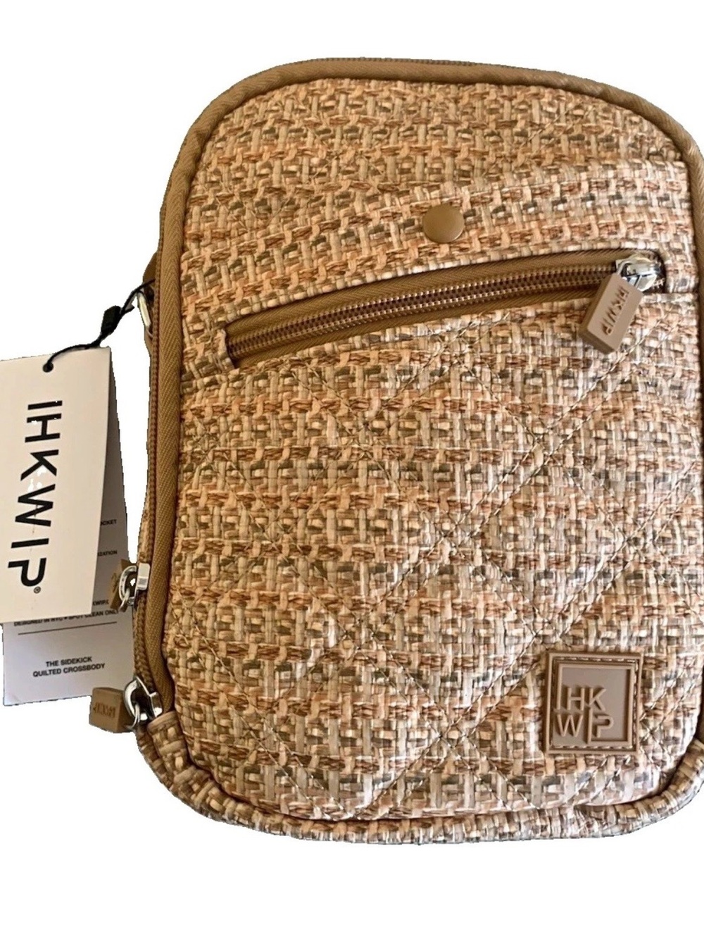 IHKWIP Tan Woven Crossbody Bag NWT